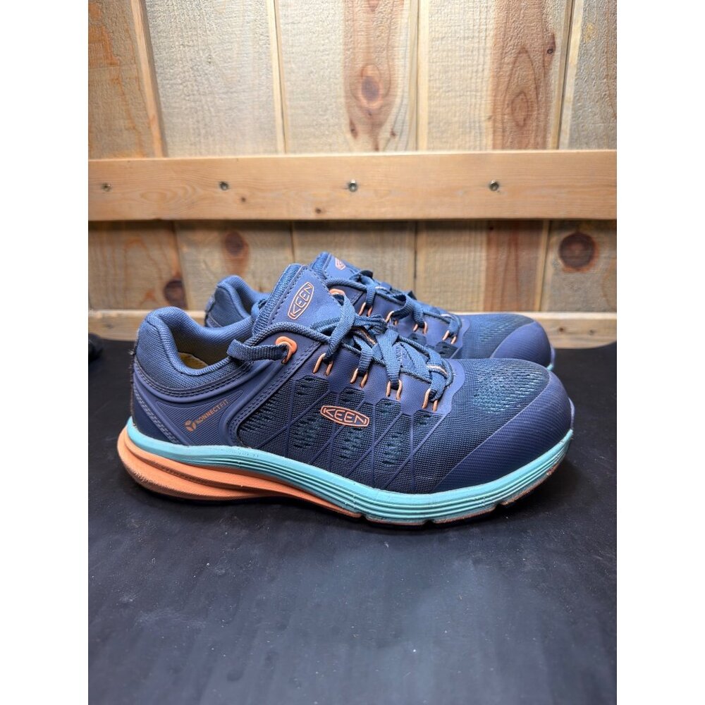 Keen Utility Womens Vista Energy Carbon-Fiber Toe Work Shoes Size 8 Blue/Orange